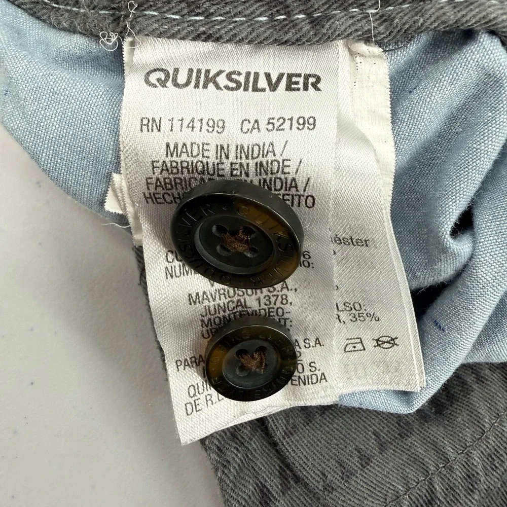 Quiksilver Mens Shorts Blue‎ Heathered Cotton Blend Walk Casual Size 36